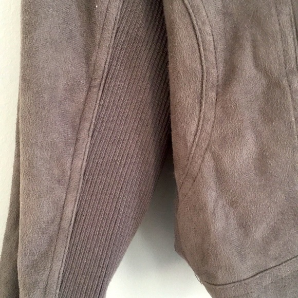 Drape front faux suede jacket blazer - Picture 3 of 4